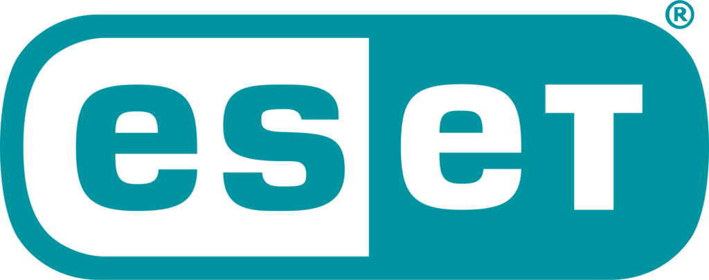Eset logo. a global security company offering 24/7 protection for your business computer infrastructure